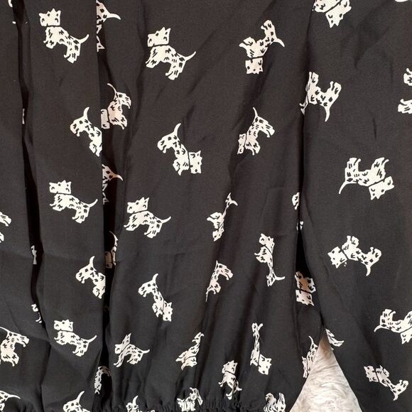 Urban Outfitters Coopertive Dress‎ Size Medium Scottie Dog Black Mini - Picture 8 of 11